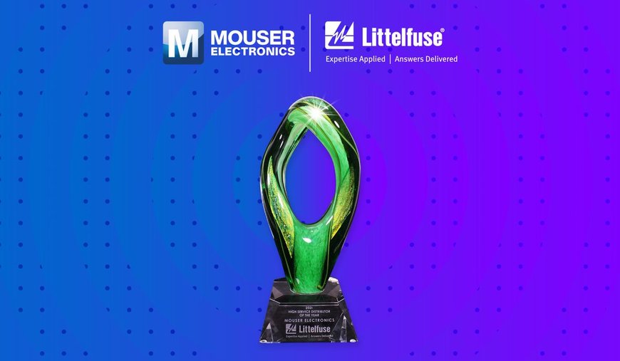 Mouser Electronics premiata come Global Distributor of the Year da Littelfuse per il quinto anno consecutivo